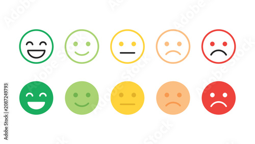 Tableau sur toile Colorful emoticon faces for expressing various emotions on digital platforms onl