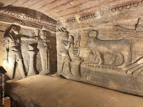 A view of the Kom es-Shoqafa Catacombs in Alexandria, Egypt.