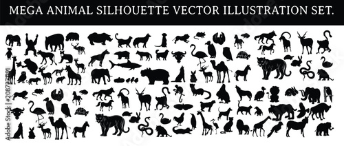 Photography Mega animal silhouette vector illustration set