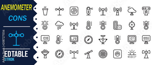 Photos Wind Measurement Icon Pack With Anemometer Limitation Symbols