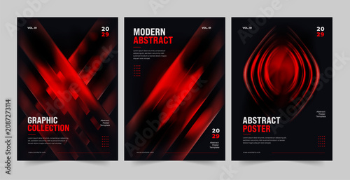 Abstract Red Black Geometric Poster Template with Dynamic Gradient Background, Geometric Poster Design