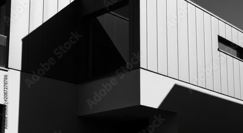 Modern Geometric Facade With Dramatic Light And Shadow Play