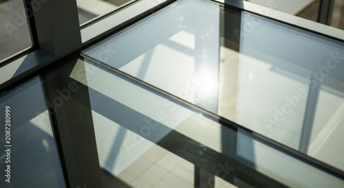 Modern Glass And Metal Architecture With Sun Reflections