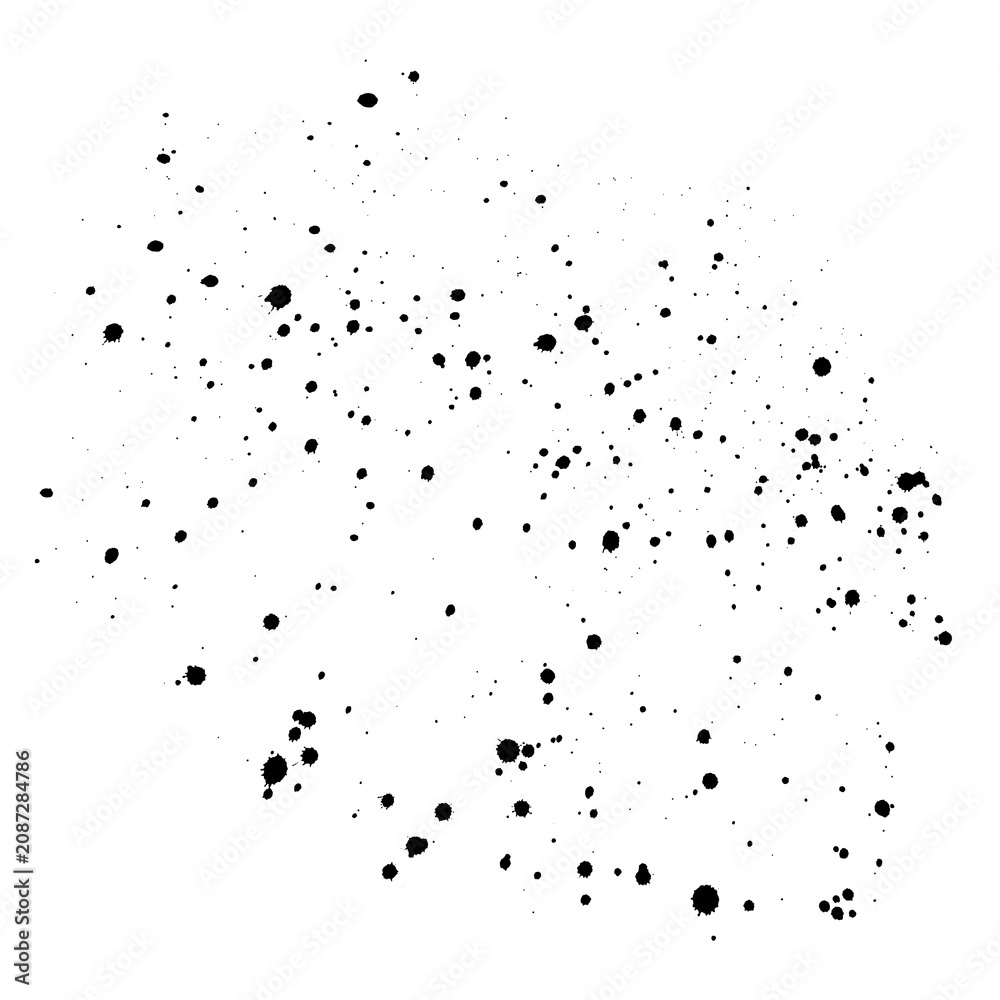 Fototapeta premium Blackinksplattersonwhitebackgroundforgraphicdesignabstractartsupplies transparent background