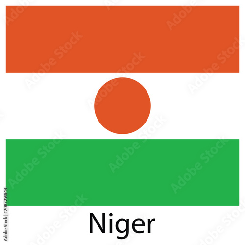 National flag of niger featuring horizontal stripes and orange circle national horizontal official patriotic vexillology nigerian identity isolated politics government