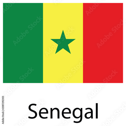 National flag of senegal with green yellow and red stripes and green star national sovereignty patriotic government democracy independence identity political official