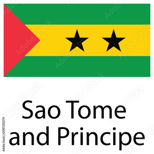 National flag of sao tome and principe with name text national sovereign government identity patriotic horizontal tricolor triangle politics sovereignty independence