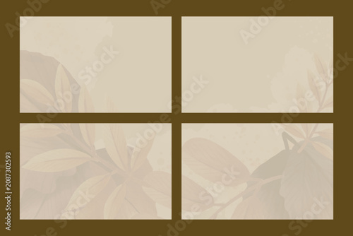 Elegant Warm Earthy Tone Floral Template for Greeting Cards and Banners