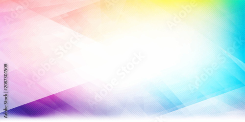 Tableau sur toile Rainbow Spectrum Background: A vibrant and abstract backdrop blends a spectrum of soft pastel colors, creating a dynamic and uplifting visual with overlapping geometric shapes