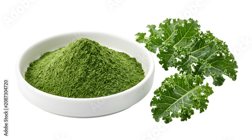 Fresh green parsley powder in a bowl