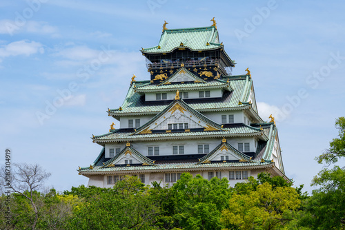 Osaka Castle, a famous landmark and popular tourist attractions in Osaka, Japan