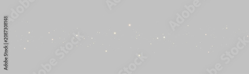 Quadro su tela Golden glitter dust PNG with floating light particles on transparent background