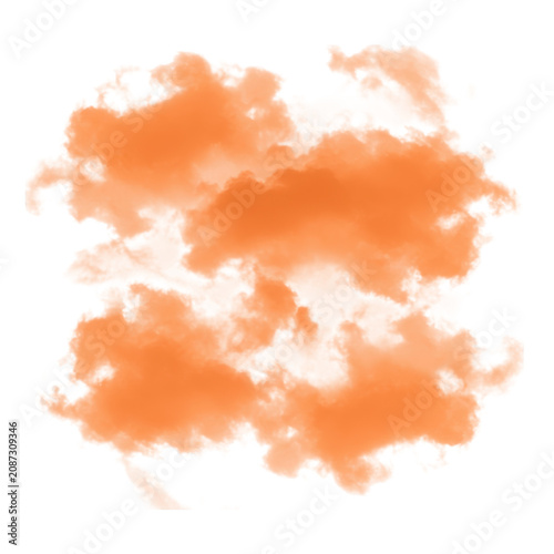 Abstract orange cloud shape isolated on transparent background