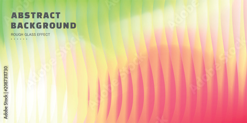 Abstract background with vertical wavy lines and trendy raw glass effect. Bright gradient stripes and refractive effect. Ideal for web headers or digital backgrounds, vector illustration