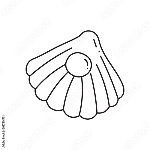 Doodle illustration of seashells on a white background