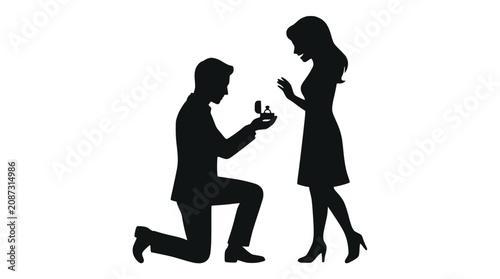 Schilderij op canvas Man proposing marriage to his partner