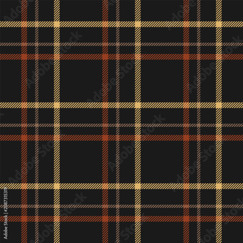Plaid seamless pattern. Check line. Repeating tartan checks design. Repeated scottish stripe flannel. Scotland fabric prints. Gingham twill lattice. Repeat ekose weave plaids. Vector illustration