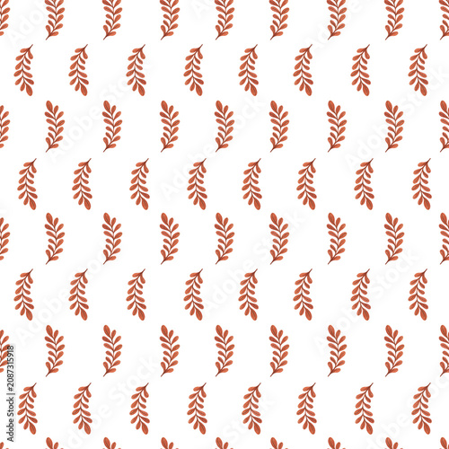 Autumn dark red fancy tree leaves seamless pattern watercolor illustration, simple seasonal repeat ornament for textile, fabric, gift paper, seasonal Thanksgiving holiday celebration design