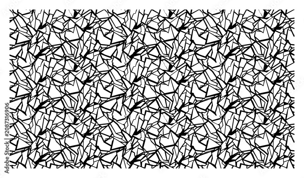 Obraz premium Shattered glass shards with sharp geometric edges in abstract linework pattern