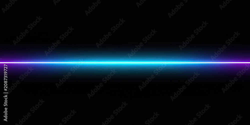 Fototapeta premium Glowing blue and purple neon light line