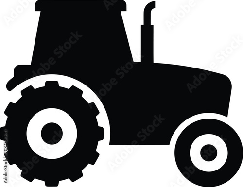 Cuadro en lienzo Silhouette vector farm tractor vehicle for agricultural machinery icon design