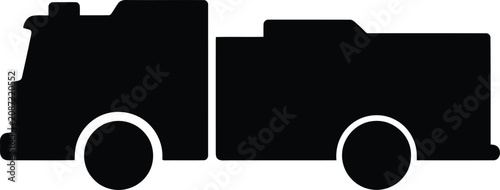 Foto Silhouette vector fire truck emergency response vehicle flat icon graphic design