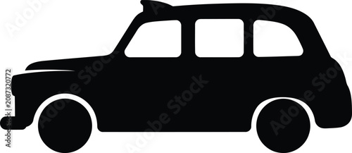 Fotografie Silhouette vector of a classic London taxi cab street transport design