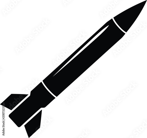 Fotografía Silhouette vector illustration of a military ballistic missile weapon design