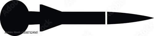 Foto Silhouette vector of a modern military ballistic missile weapon design