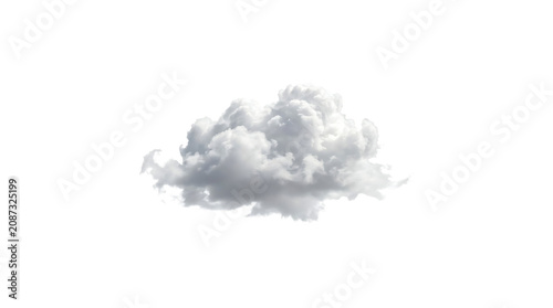 Fotografie Single fluffy white cloud isolated on transparent background