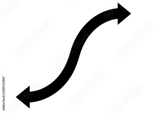 Εκτύπωση καμβά Abstract wavy s shaped arrow symbol with arrowheads at both ends representing bi