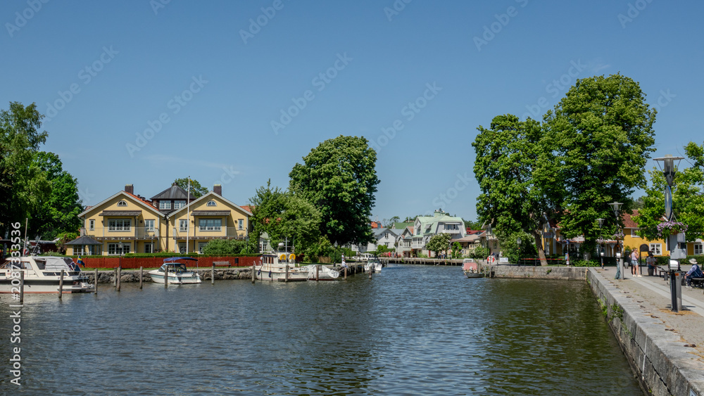 Fototapeta premium Scenic and idyllic town of Trosa in Sweden at summer