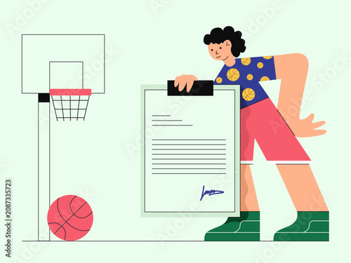 Fotografie Term and Condidition business concept with people, vector flat illustration of t