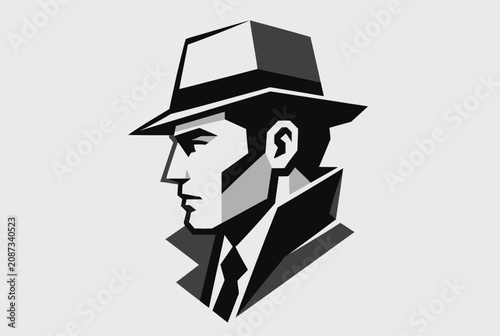 Φωτογραφία Hardboiled detective silhouette in fedora and trench coat
