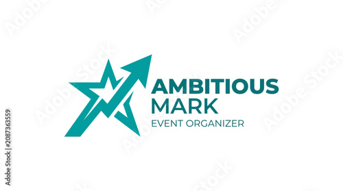 Canvastavla Ambitious mark event organizer logo with star arrow.