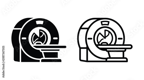 Foto Magnetic Resonance Imaging Machine Line Art Illustration