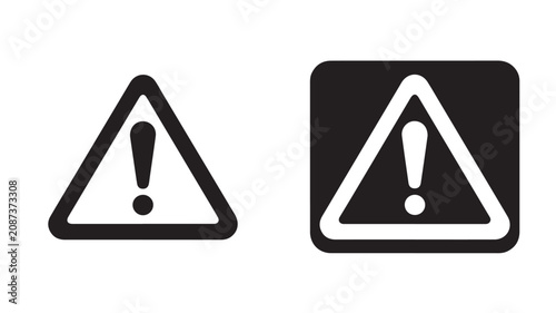 Warning Triangle Icon Vector Set with Exclamation Mark, Safety Alert and Transparent Background
