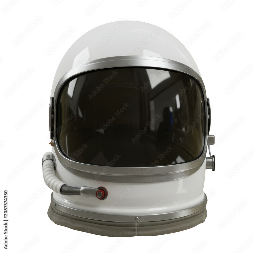Fototapeta premium Vintage white astronaut helmet isolated on transparent background