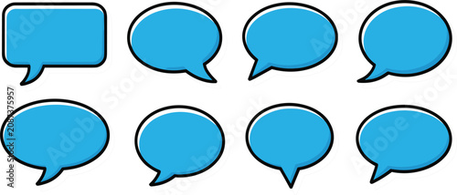 Foto Speech Bubble Icon Set Collection Featuring Different Chat Message Shapes for Co