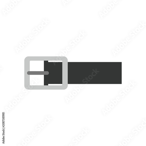 Photography Black belt with silver buckle, simple flat icon for accessories and fashion