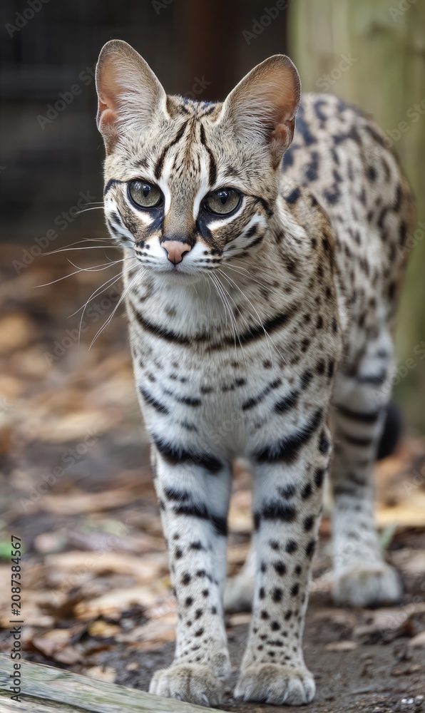 Naklejka premium Close-up of a spotted wild cat