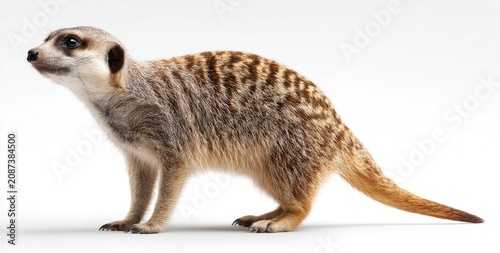 Side view of a meerkat against white background (2)