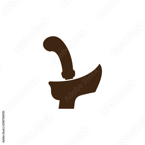 Bild auf Leinwand Isolated silhouette of a traditional kris dagger, a cultural symbol of Indonesia