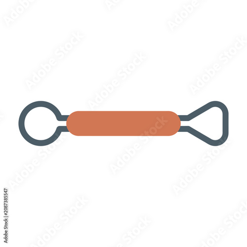 Tableau sur toile Simple flat icon of a shoe horn with a hanging loop, depicted in a minimalist st