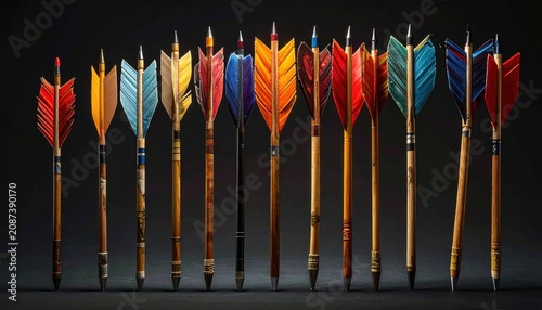 Colorful Arrow Fletchings - A Detailed Look at Archery Equipment.
