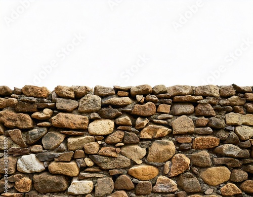 seamless of seamless tileable texture of field stone wall isolated on white background copy space copy space for text