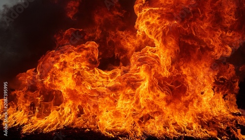 the explosion of fire at full frame is hot