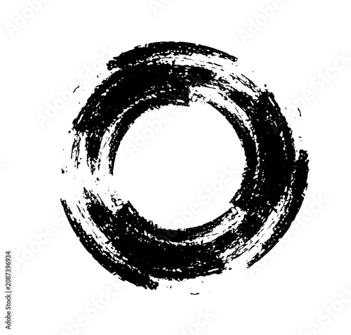 Round frame brush stroke hand drawn. Not AI, Vector