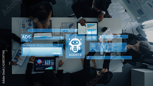 фотографія AI agents orchestrate advertising campaigns with generative content, analytics and messaging