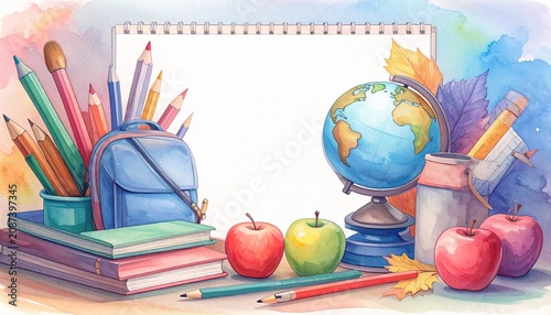 border frame of back to school concept, background and wallpaper graphic resource